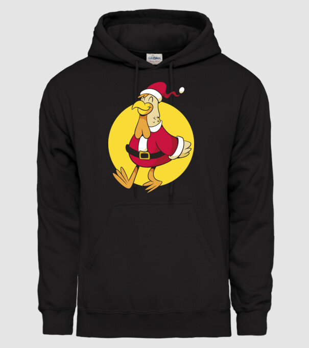 Moș Crăciun Pui model negru pe tricou