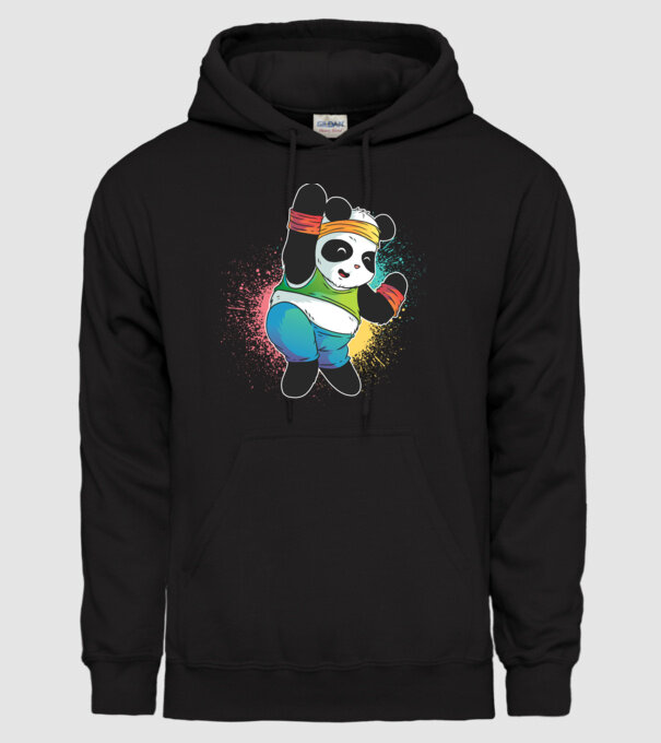 Panda drăguț Zumba model negru pe tricou