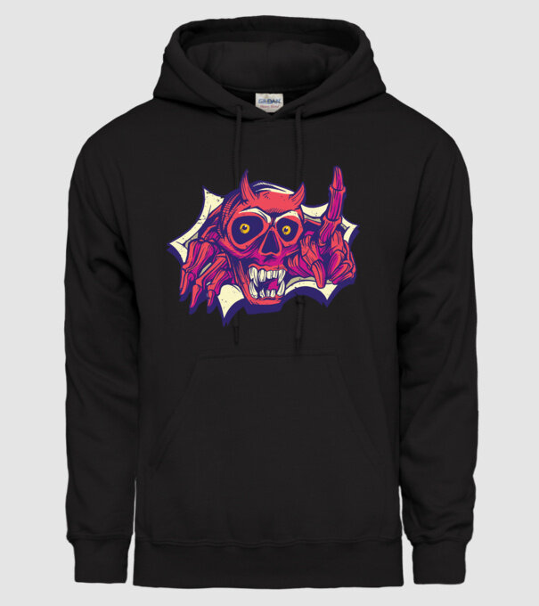 Craniu de Demon model negru pe tricou