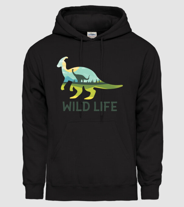 Dinosaur model negru pe tricou