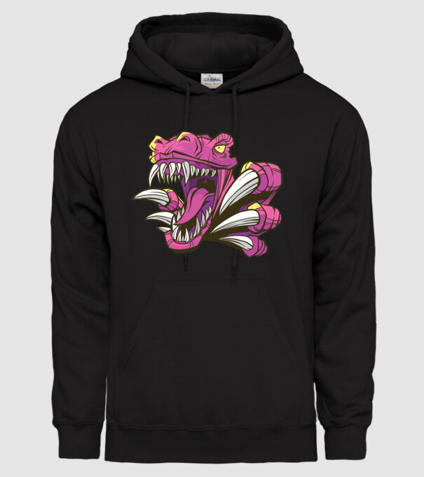 Gheare de dinozaur model negru pe tricou