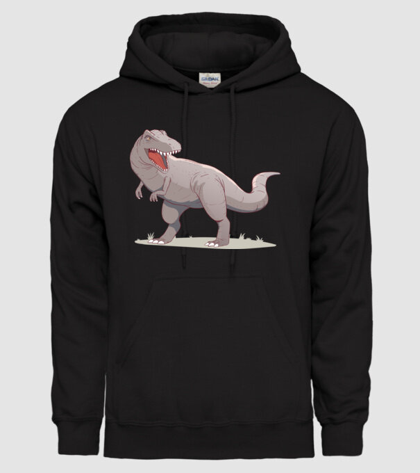 Dinozaur T-rex model negru pe tricou