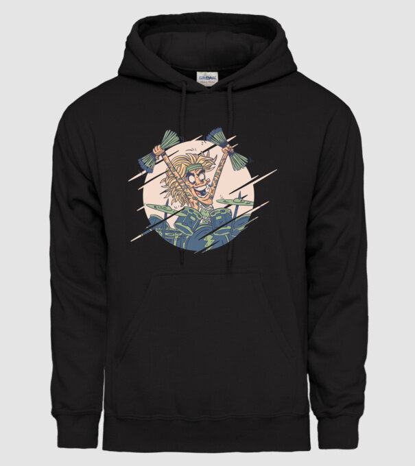 Baterist model negru pe tricou