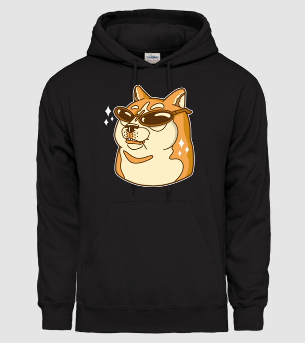 Doge Coin model negru pe tricou