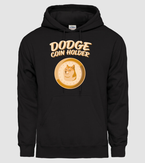 Doge Coin Holder model negru pe tricou