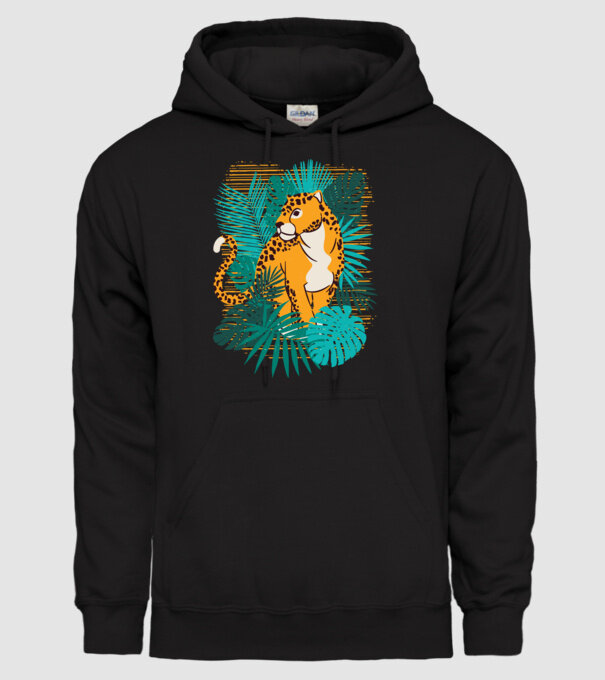 Jaguar junglă model negru pe tricou