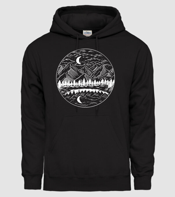 Peisaj de Noapte model negru pe tricou