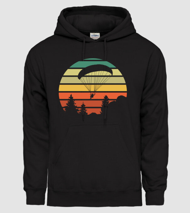 Parașutist model negru pe tricou