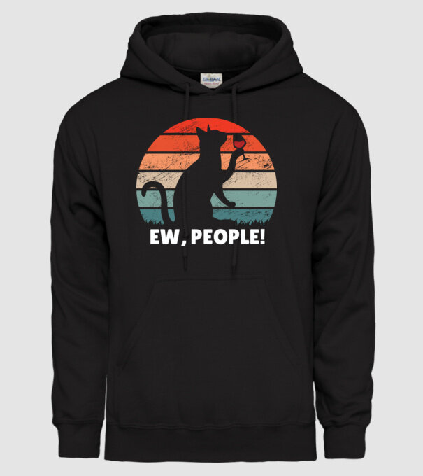 Ew, oameni - Pisică model negru pe tricou