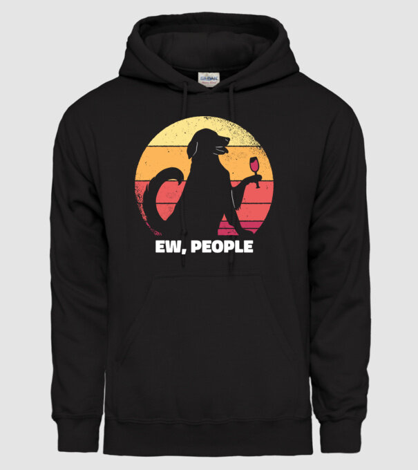 Ew, Oameni - Câine model negru pe tricou