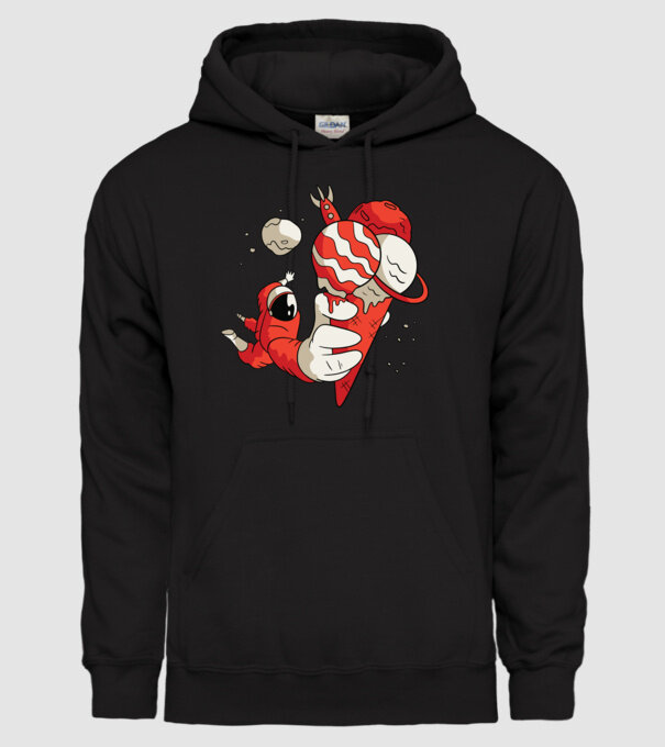 Astronaut cu Înghețată model negru pe tricou