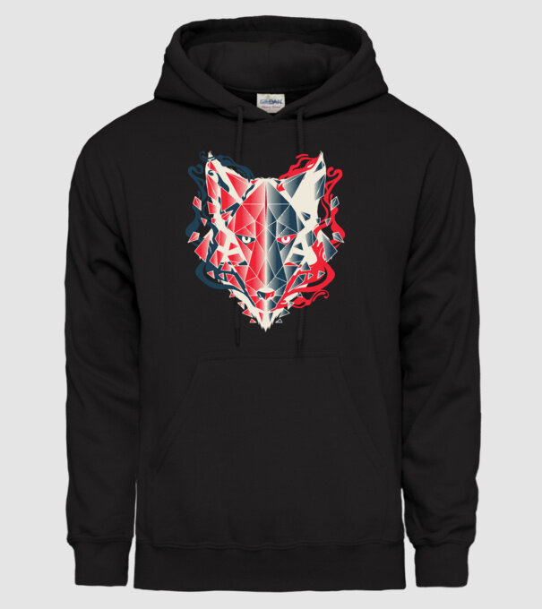 Wolf Head model negru pe tricou