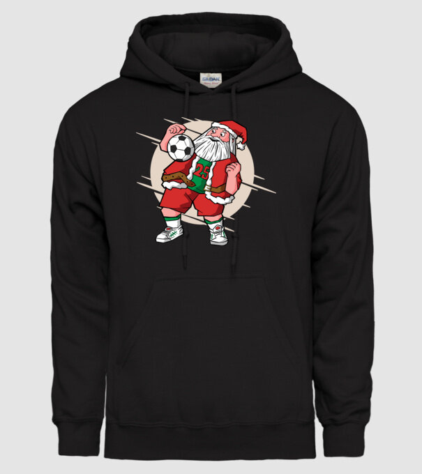 Moș Crăciun Fotbalist model negru pe tricou