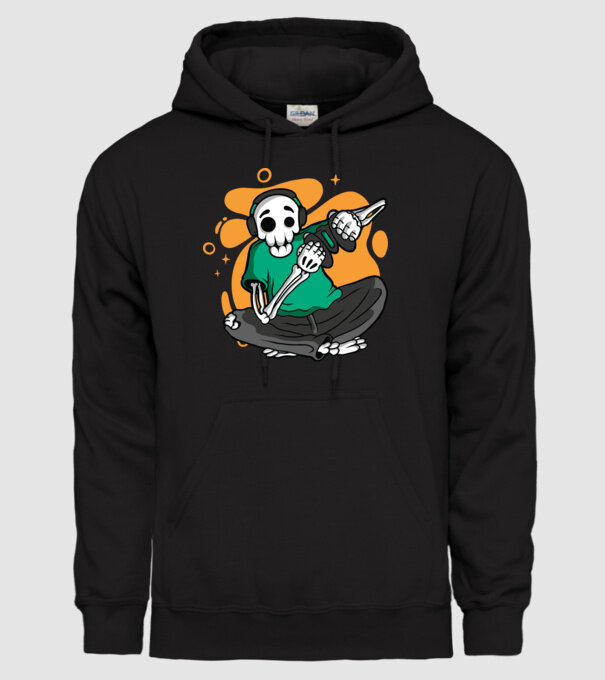 Schelet Gamer model negru pe tricou