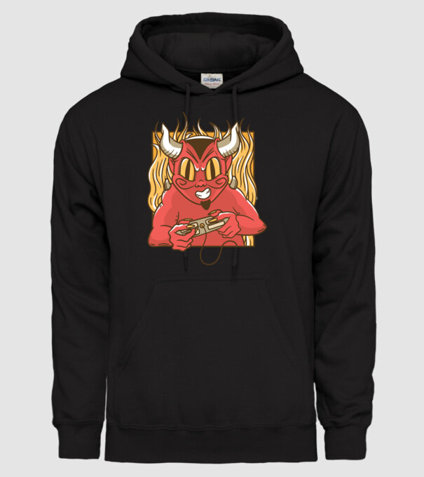 Gamer Diavol model negru pe tricou