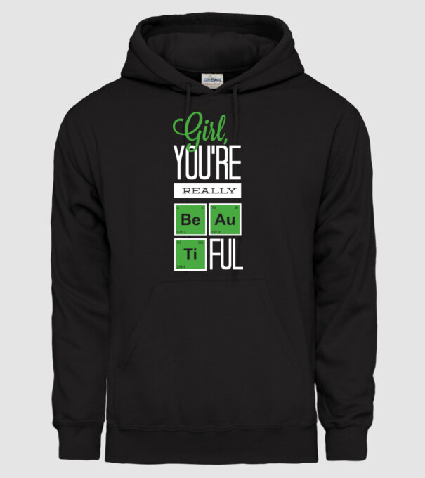 Girl you are really beautiful model negru pe tricou