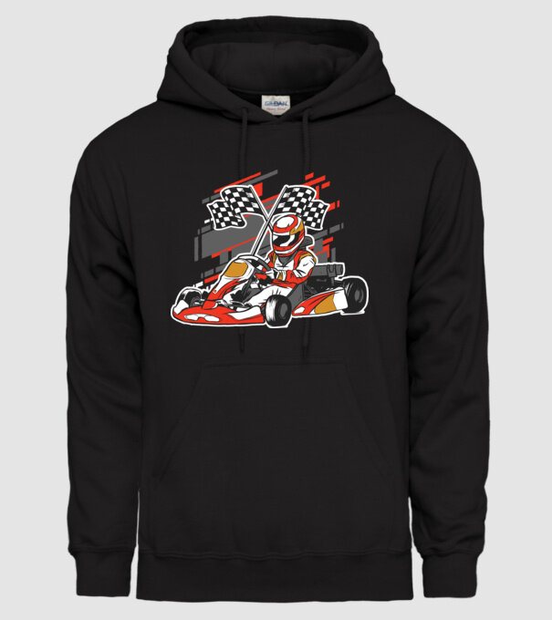 Gokart model negru pe tricou