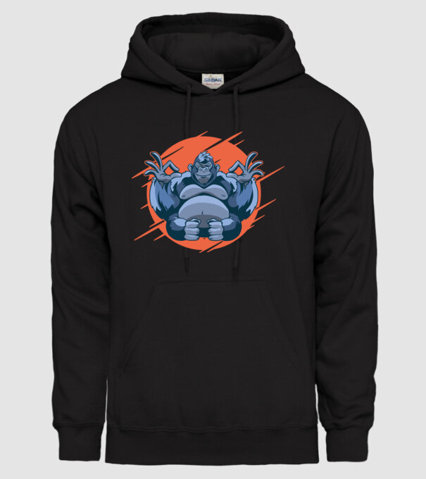 Gorilă Meditație model negru pe tricou