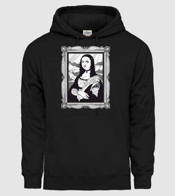 Mona Lisa gotică model negru pe tricou