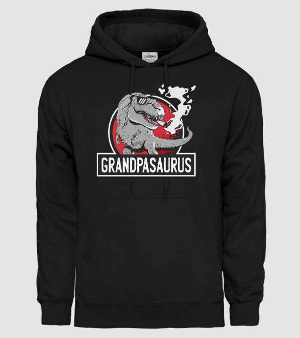 Grandpasaurus T-rex model negru pe tricou