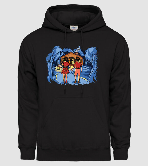 Copii în pădure Poveste model negru pe tricou