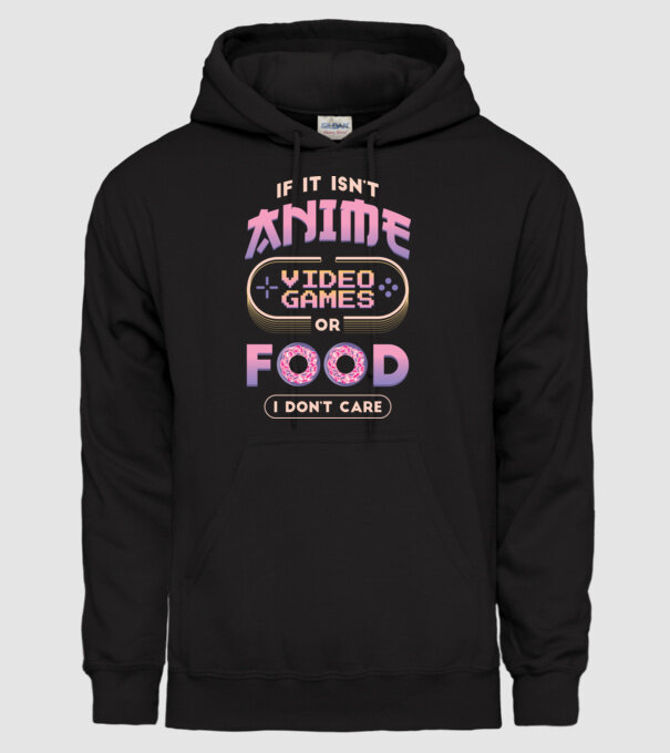 Dacă nu e vorba de anime, joc video sau mâncare, nu-mi pasă model negru pe tricou