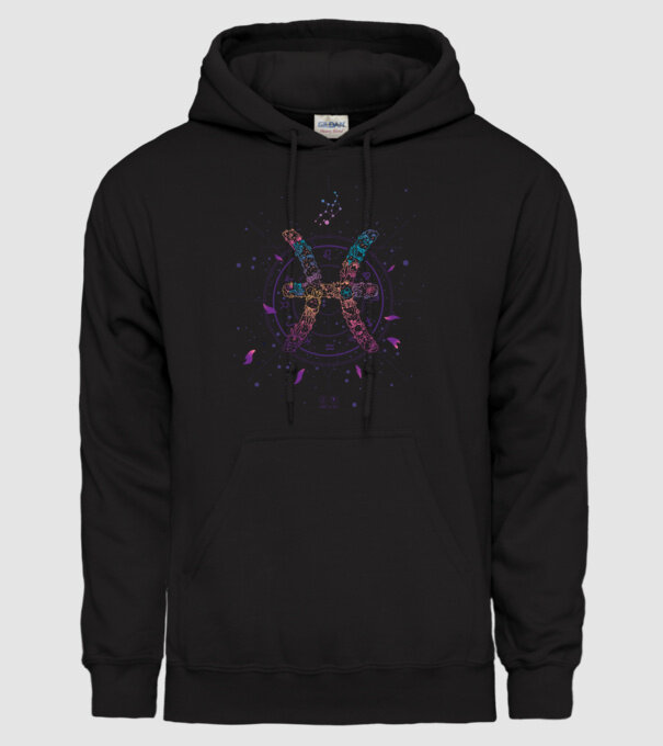 Pisces Zodiac model negru pe tricou
