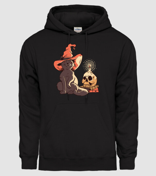 Pisică Halloween model negru pe tricou
