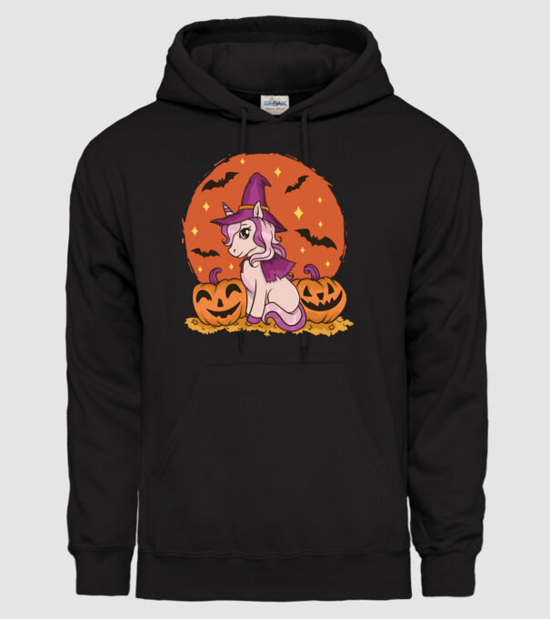 Unicorn Halloween model negru pe tricou