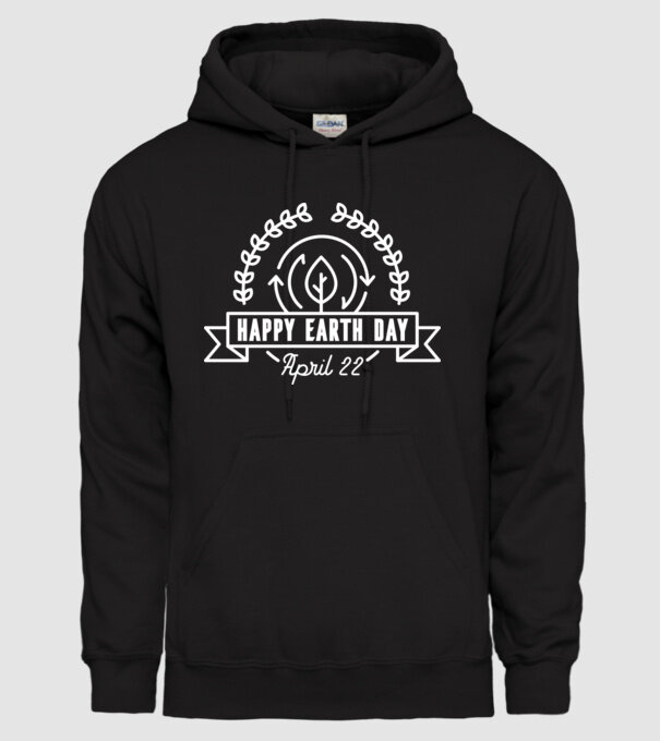 Happy Earth Day - Ziua Pământului model negru pe tricou
