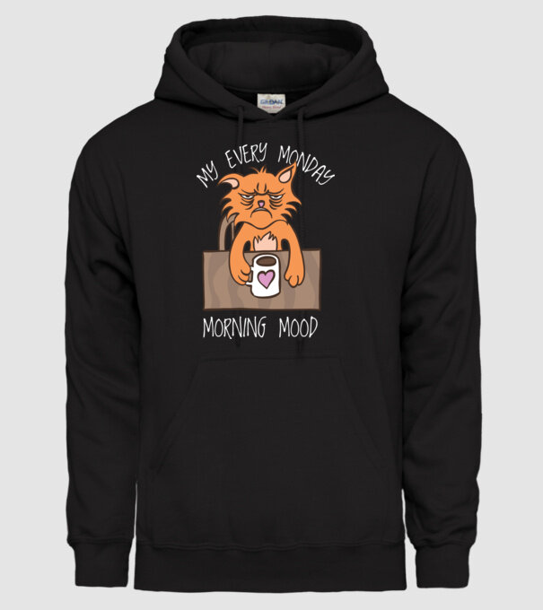 Starea mea de spirit de luni model negru pe tricou