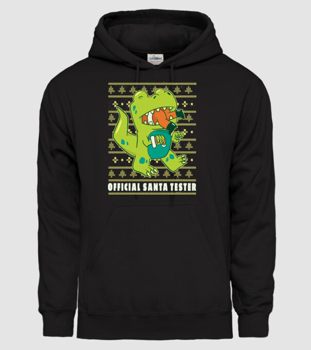 Tester oficial Moș Crăciun model negru pe tricou