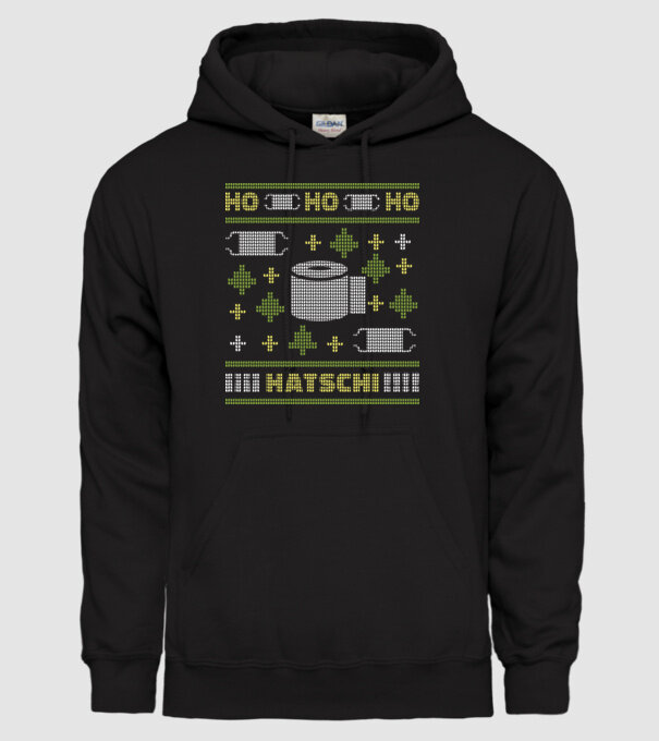 Hohohoho hârtie igienică pulover urât model negru pe tricou