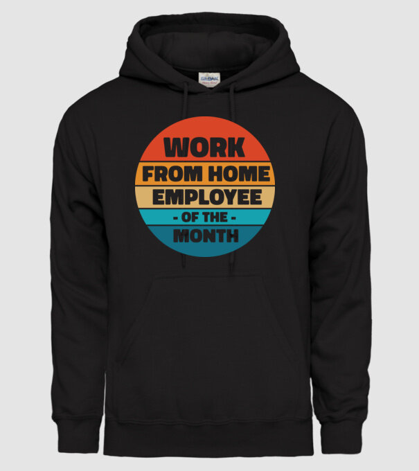 Lucrătorul la domiciliu al lunii model negru pe tricou