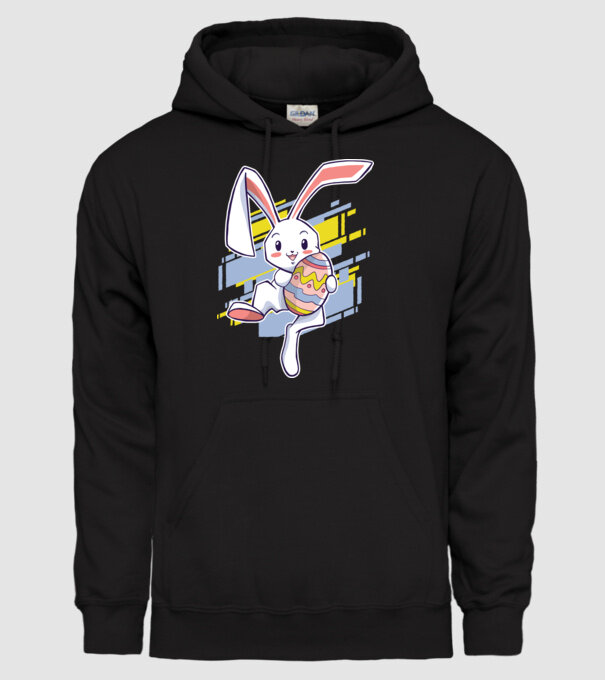 Iepuraș de Paște model negru pe tricou