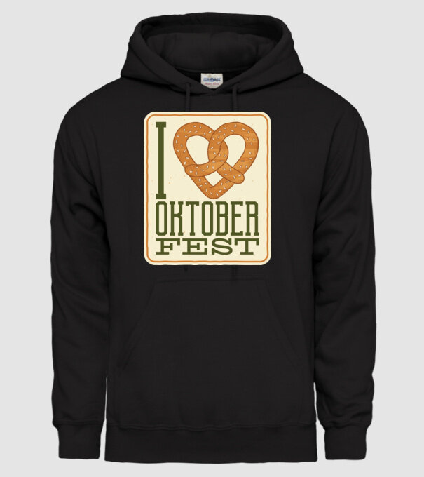 I Love Oktoberfest model negru pe tricou