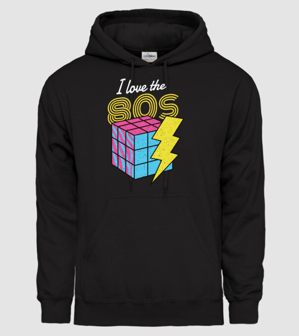 I love the 80s Cub Rubik model negru pe tricou
