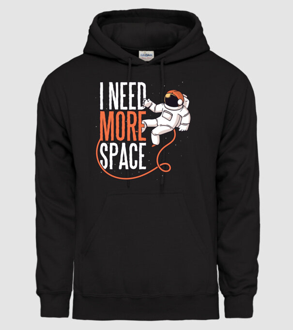 I need more space tricou astronaut model negru pe tricou