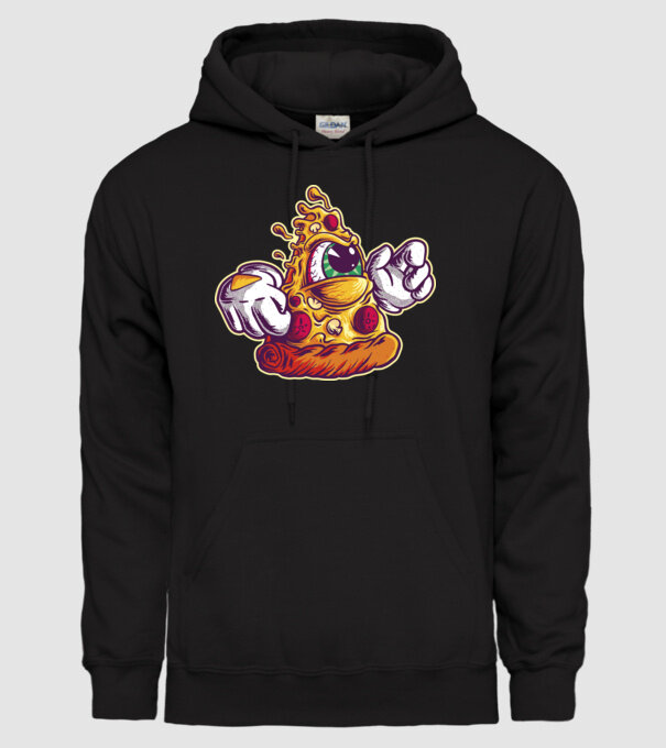 Pizza Illuminati model negru pe tricou