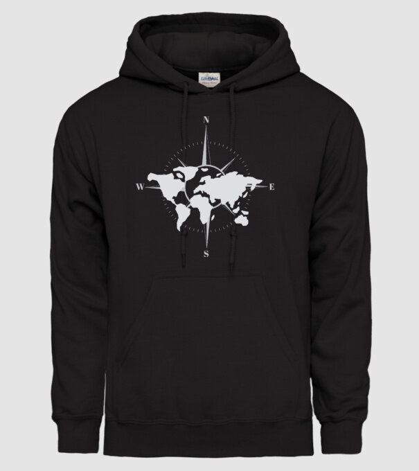 Busolă model negru pe tricou