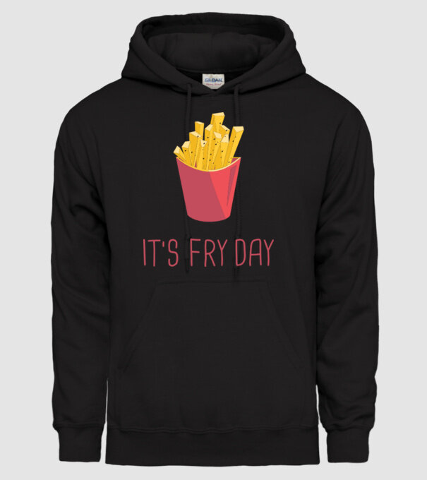 'It''s Fry Day' model negru pe tricou