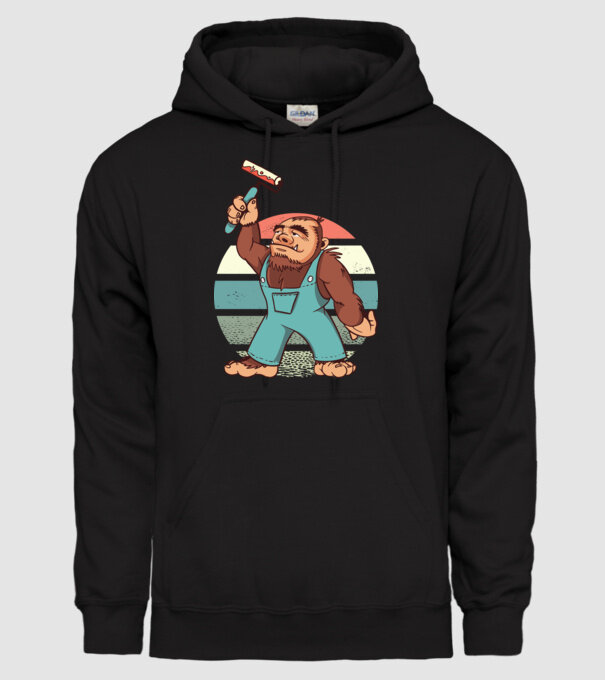 Zugrav Yeti model negru pe tricou