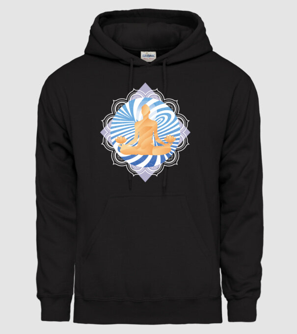 Meditație yoga model negru pe tricou