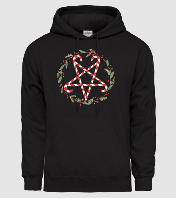 Pentagrama de Crăciun model negru pe tricou