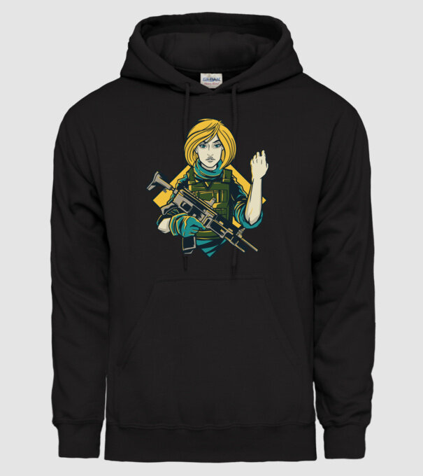 Fată Soldat model negru pe tricou
