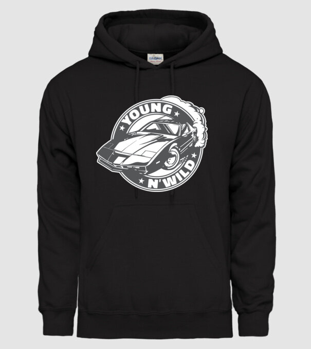 Knight Rider - Young and wild model negru pe tricou