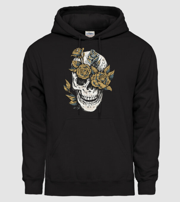 Craniu model negru pe tricou