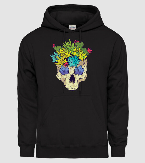 Craniu Cactuși model negru pe tricou