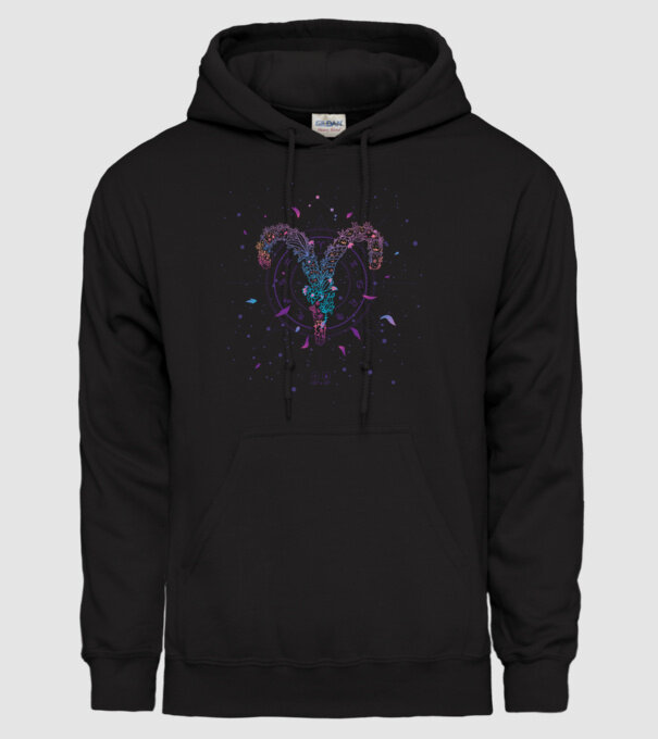 Aries Zodiac model negru pe tricou