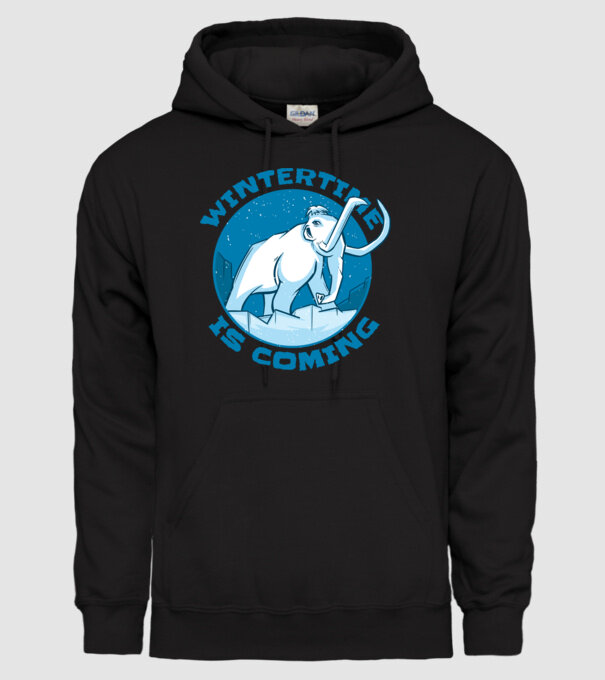 Vine Iarna Mamut model negru pe tricou